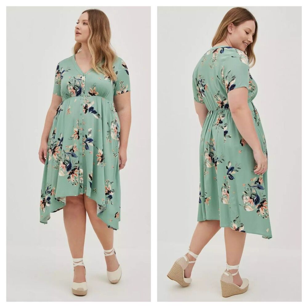 Torrid Midi Challis Shirt Dress